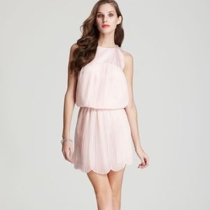 Ali Ro Pink Pleated Blouson Dress